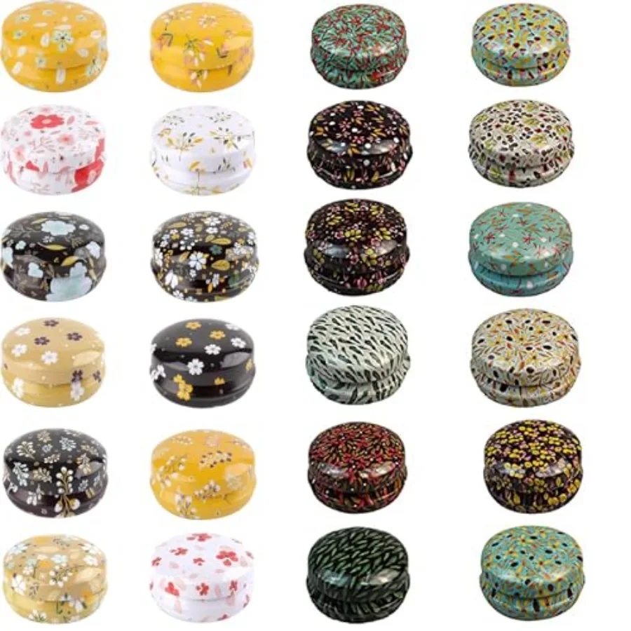 24 Pack Reusable Mini Round Tinplate Candle Tin Jars with Lids 20ml Small Flower Travel Tin Cans Refillable Empty Container Bot
24 Pack Reusable Mini Round Tinplate Candle Tin Jars with Lids 20ml Small Flower Travel Tin Cans Refillable Empty Container Bot