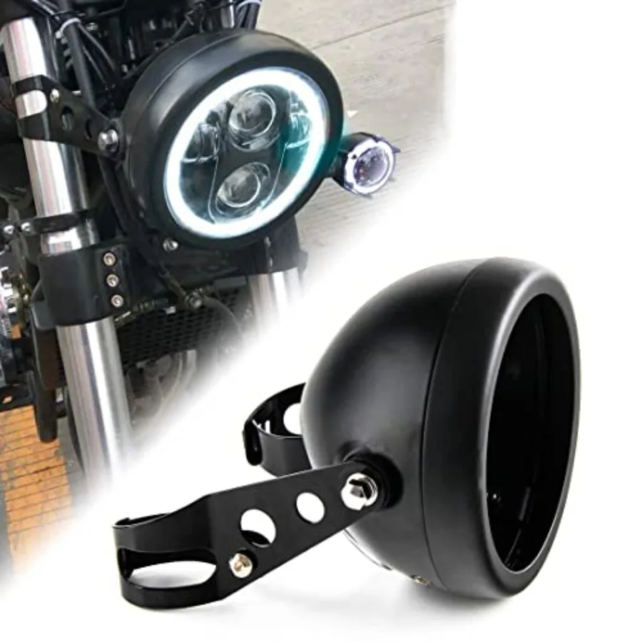 5 3/4" 5.75 Inch Motorcycle Headlight Housing Bucket - Universal Headlight Assembly Replacement for Motorcycle Headlight Mounti
5 3/4" 5.75 Inch Motorcycle Headlight Housing Bucket - Universal Headlight Assembly Replacement for Motorcycle Headlight Mounti