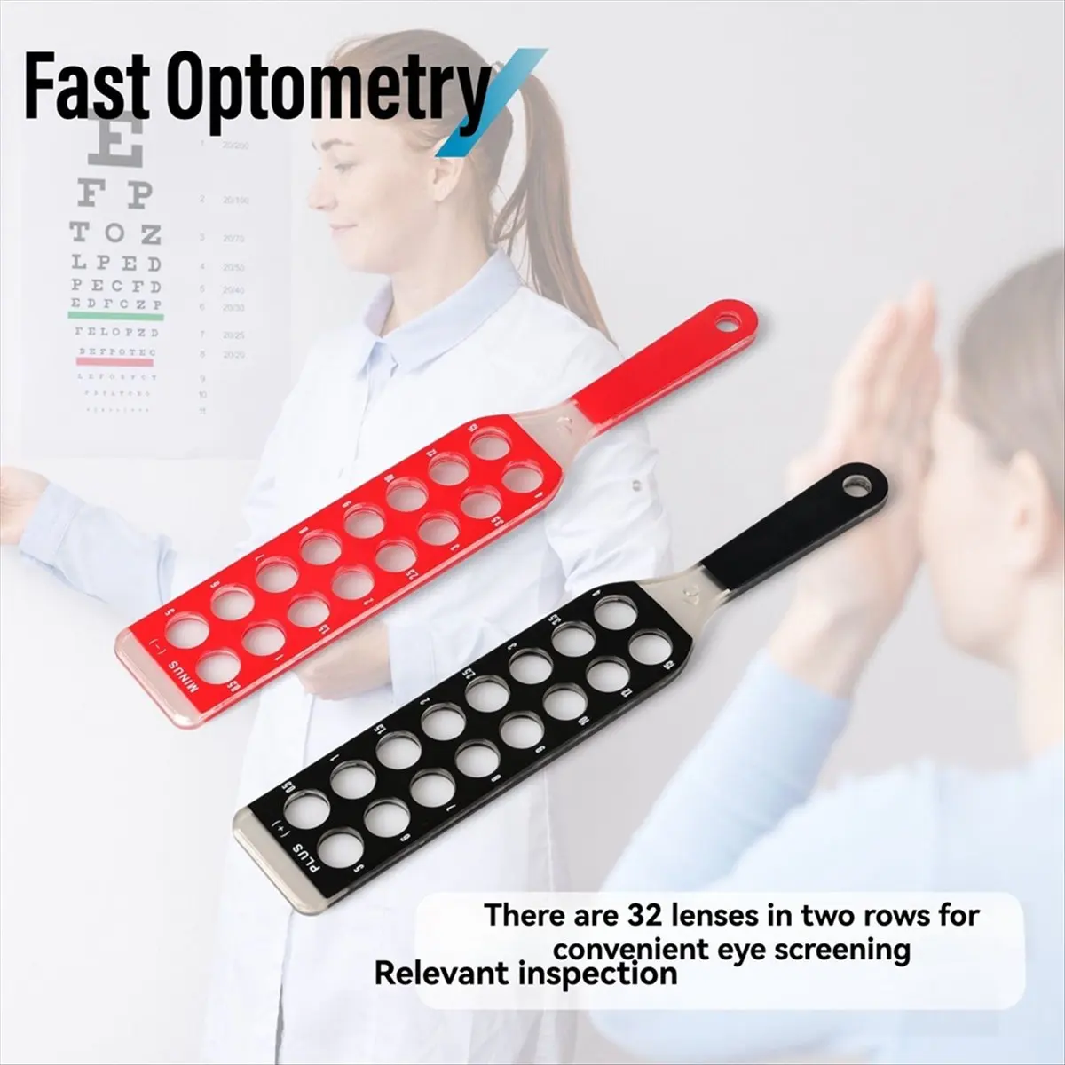 ABUA New Optical Retinoscopy Rack Lens Set Optometric Retinoscopy Bars for Quick Examination 2 Bars 32 Lenses Red & Black
ABUA New Optical Retinoscopy Rack Lens Set Optometric Retinoscopy Bars for Quick Examination 2 Bars 32 Lenses Red & Black