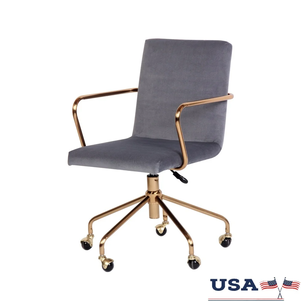 Modern Rolling Desk Chair Swivel Ergonomic Velvet Office Chair with Padded Seat Gold Base Comfortable Home Office Furniture
Modern Rolling Desk Chair Swivel Ergonomic Velvet Office Chair with Padded Seat Gold Base Comfortable Home Office Furniture