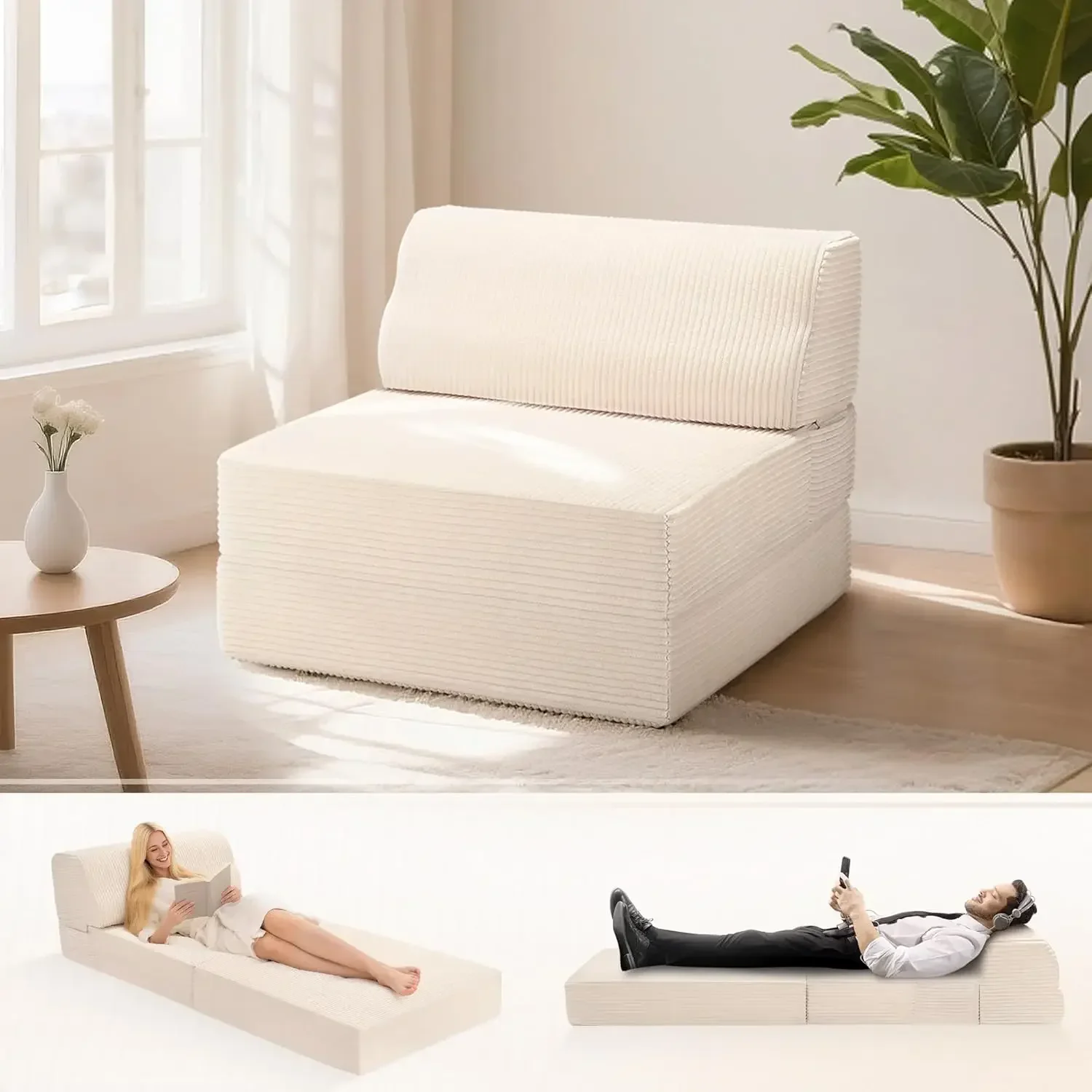 Folding Sofa Bed with Pillow, Memory Foam Fold Out Chair Bed, Convertible Sleeper Chair with Washable Cover, Futon Floor Couch f
Folding Sofa Bed with Pillow, Memory Foam Fold Out Chair Bed, Convertible Sleeper Chair with Washable Cover, Futon Floor Couch f