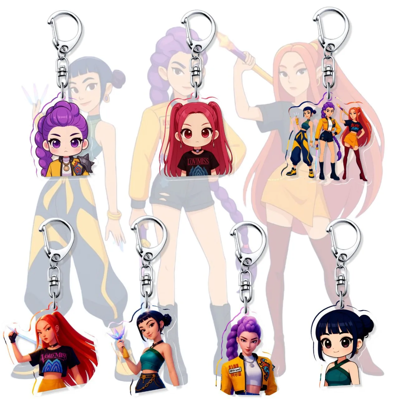 7Pcs New K Pop Demon Hunters Rumi Acrylic Keychain Kawaii Anime Merchandise Double-Sided Mini Gift Pendant
7Pcs New K Pop Demon Hunters Rumi Acrylic Keychain Kawaii Anime Merchandise Double-Sided Mini Gift Pendant