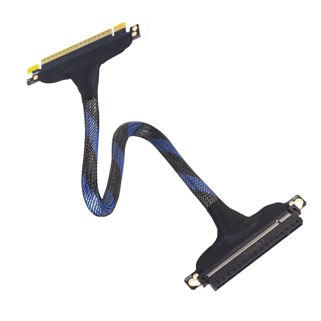 Удлинительный кабель PCIe 5.0 x16 Высокоскоростной посеребренный кабель PCI-E Gen5 без потерь Удлинительный кабель графического процессора для видеокарты RTX 5090
Удлинительный кабель PCIe 5.0 x16 Высокоскоростной посеребренный кабель PCI-E Gen5 без потерь Удлинительный кабель графического процессора для видеокарты RTX 5090