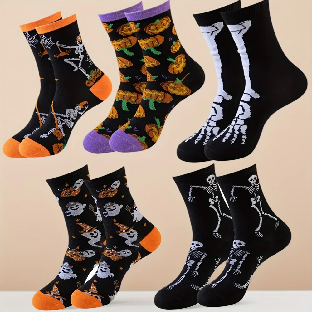 Halloween Printed Crew Socks - Pumpkin Skull Pattern Mid-Calf Socks for Men & Women, Unisex Casual Socks
Halloween Printed Crew Socks - Pumpkin Skull Pattern Mid-Calf Socks for Men & Women, Unisex Casual Socks
