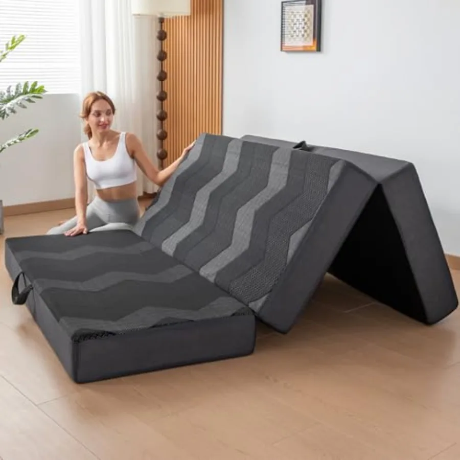 Foldable Queen Memory Foam Mattress 6 inch Trifold Camping Bed with Portable Handle Non-Slip Floor Sofa for Guest Travel Yoga W
Foldable Queen Memory Foam Mattress 6 inch Trifold Camping Bed with Portable Handle Non-Slip Floor Sofa for Guest Travel Yoga W