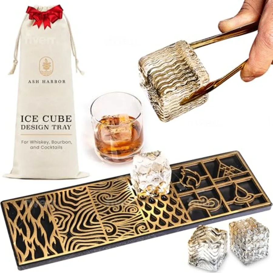 Clear Ice Cube Maker Design Tray - Craft Modern Ice Molds for Bourbon and Cocktails in 5 Seconds - Whiskey Mold Cube Stamp Bart
Clear Ice Cube Maker Design Tray - Craft Modern Ice Molds for Bourbon and Cocktails in 5 Seconds - Whiskey Mold Cube Stamp Bart