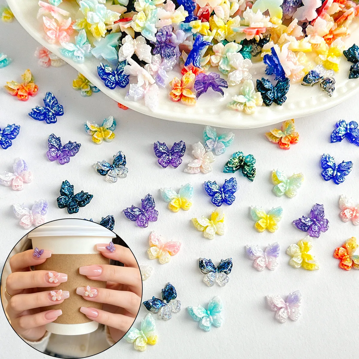 Butterfly Parts Nail Art Decoration Kawaii 3D Double-layered Butterfly Resin Manicure Charm Rhinestones DIY Nails Tips Figures
Butterfly Parts Nail Art Decoration Kawaii 3D Double-layered Butterfly Resin Manicure Charm Rhinestones DIY Nails Tips Figures