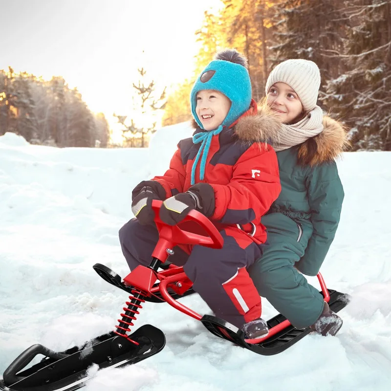 Санки Snow Racer Лыжные сани с рулевым колесом и двойными тормозами для детей, подростков и взрослых 
Санки Snow Racer Лыжные сани с рулевым колесом и двойными тормозами для детей, подростков и взрослых