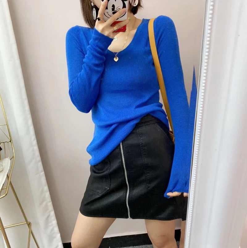 Ultra-Thin Cashmere Sweater Women's U-Neck Color Knitted Loose Wool Shirt Inner Trendy Autumn Winter New Style
Ultra-Thin Cashmere Sweater Women's U-Neck Color Knitted Loose Wool Shirt Inner Trendy Autumn Winter New Style