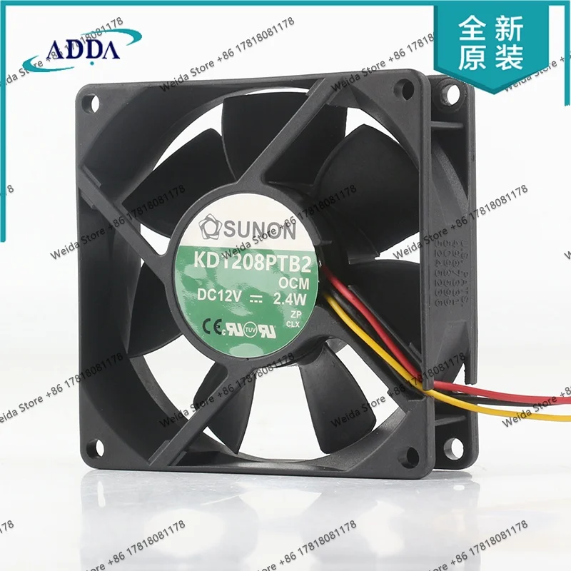 cooling fan Original Sunon AC EC 8025 80X80X25MM ultra quiet dual ball chassis KD1208PTB2-OCM DC 12V 2.4W
cooling fan Original Sunon AC EC 8025 80X80X25MM ultra quiet dual ball chassis KD1208PTB2-OCM DC 12V 2.4W