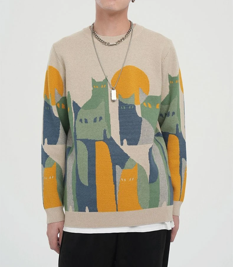 2025 Autumn Knitted Sweater Men Women Winter Harajuku Cartoon Full Cat Print Pullover Vintage Causal Loose Sweaters Streetwear
2025 Autumn Knitted Sweater Men Women Winter Harajuku Cartoon Full Cat Print Pullover Vintage Causal Loose Sweaters Streetwear
