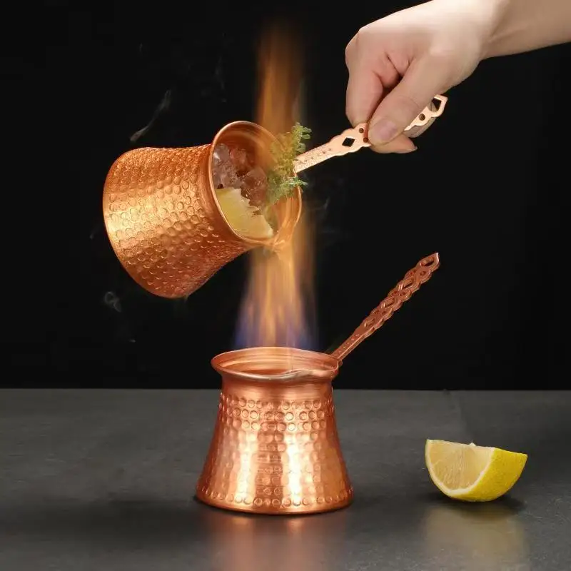 Hand hammered copper Turkish coffee pot with brass handle Moka pot for drip coffee maker coffee accessory set
Hand hammered copper Turkish coffee pot with brass handle Moka pot for drip coffee maker coffee accessory set