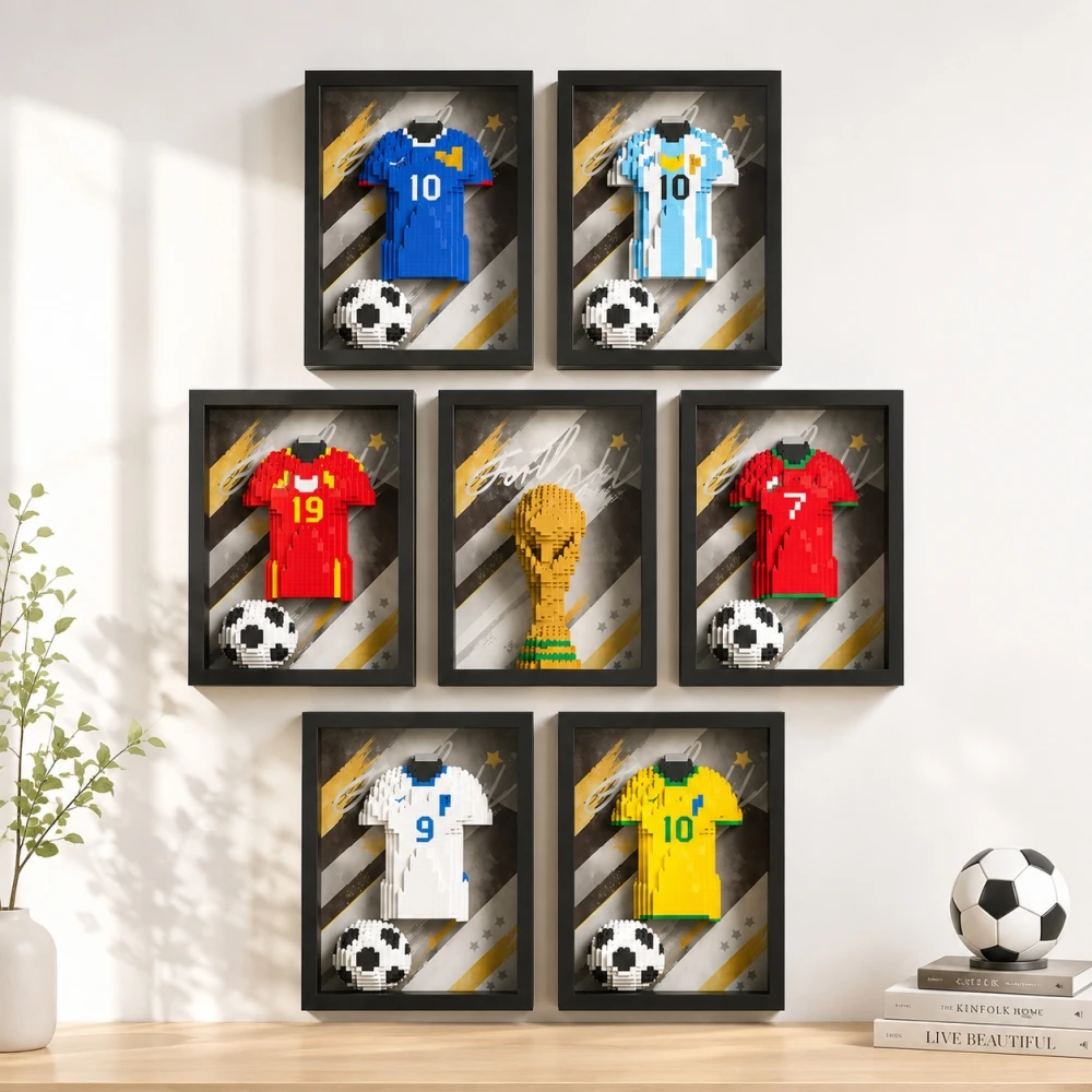 3D Football Trophy Micro Building Blocks, Soccer Jersey Photo Frame Bricks Model, Creative Sports Souvenir With Light Ornaments
3D Football Trophy Micro Building Blocks, Soccer Jersey Photo Frame Bricks Model, Creative Sports Souvenir With Light Ornaments
