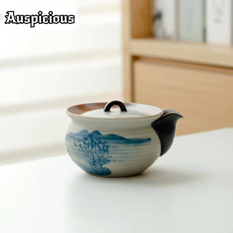 190ml Pure Hand-painted Landscape Teapot Matte Glazed Treasure Bottle Hand Grabbed Pot Tea Maker Kettle Japanese Teaset Ornament
190ml Pure Hand-painted Landscape Teapot Matte Glazed Treasure Bottle Hand Grabbed Pot Tea Maker Kettle Japanese Teaset Ornament