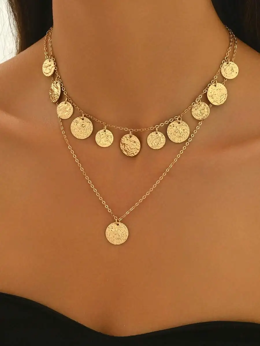 Womens Layered Coin Pendant Necklace Punk Hip Hop Choker Fashion Jewelry
Womens Layered Coin Pendant Necklace Punk Hip Hop Choker Fashion Jewelry