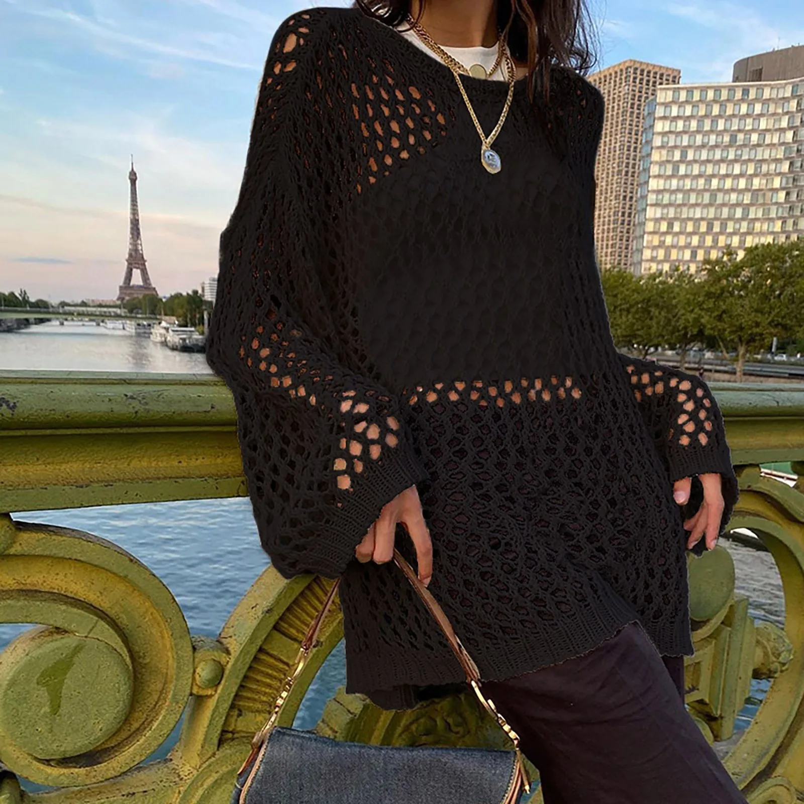 Women'S Y2K Personality Street Trend Sweater Sexy Hollow-Out Solid Color Lightweight Sweater Outside Sun Perspective Short Top
Women'S Y2K Personality Street Trend Sweater Sexy Hollow-Out Solid Color Lightweight Sweater Outside Sun Perspective Short Top