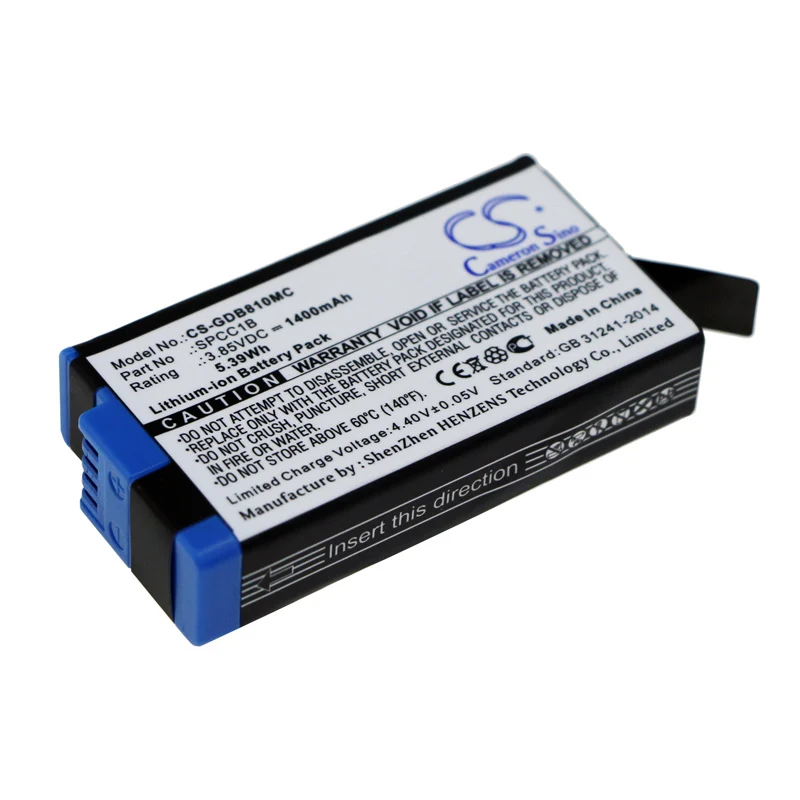 Li-ion Camera Battery for GoPro, 3.85V, 1400mAh, Compatible Models: ACBAT-001, Max, Max 360(Part No:SPCC1B,601-26762-000)
Li-ion Camera Battery for GoPro, 3.85V, 1400mAh, Compatible Models: ACBAT-001, Max, Max 360(Part No:SPCC1B,601-26762-000)