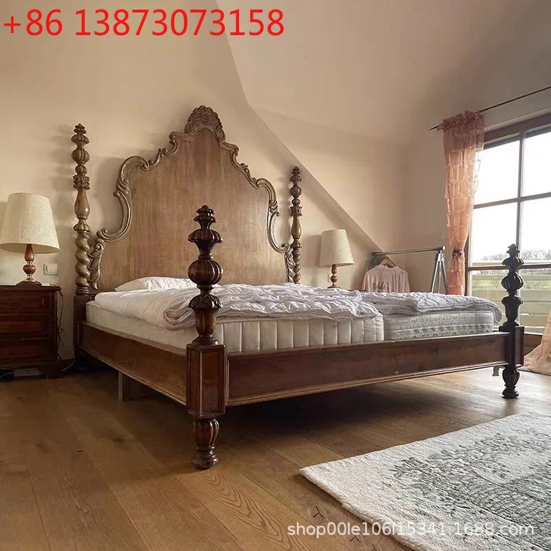 Американский ретро резьба по дереву, цветок с высокой спинкой, средневековая спальня, римская колонна, двуспальная кровать принцессы
Американский ретро резьба по дереву, цветок с высокой спинкой, средневековая спальня, римская колонна, двуспальная кровать принцессы