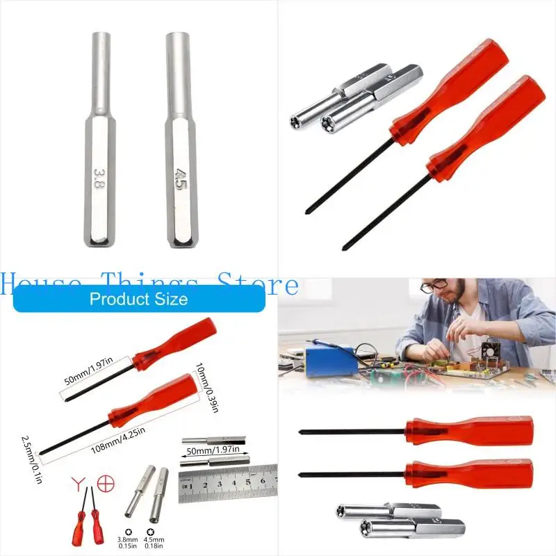 652F 3.8mm/4.5mm/2.0mm +/2.5mm Y Screwdriver Tool 4pcs for Retro Game System Maintenance Console Memory Card Maintenance
652F 3.8mm/4.5mm/2.0mm +/2.5mm Y Screwdriver Tool 4pcs for Retro Game System Maintenance Console Memory Card Maintenance