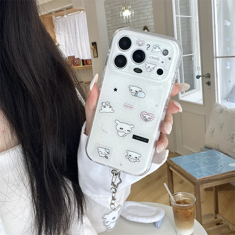 Kawaii White Dog Print Clear Phone Case With Matching Star Charm For iPhone 15 16 17 Pro Max shockproof protective Cover funda i
Kawaii White Dog Print Clear Phone Case With Matching Star Charm For iPhone 15 16 17 Pro Max shockproof protective Cover funda i