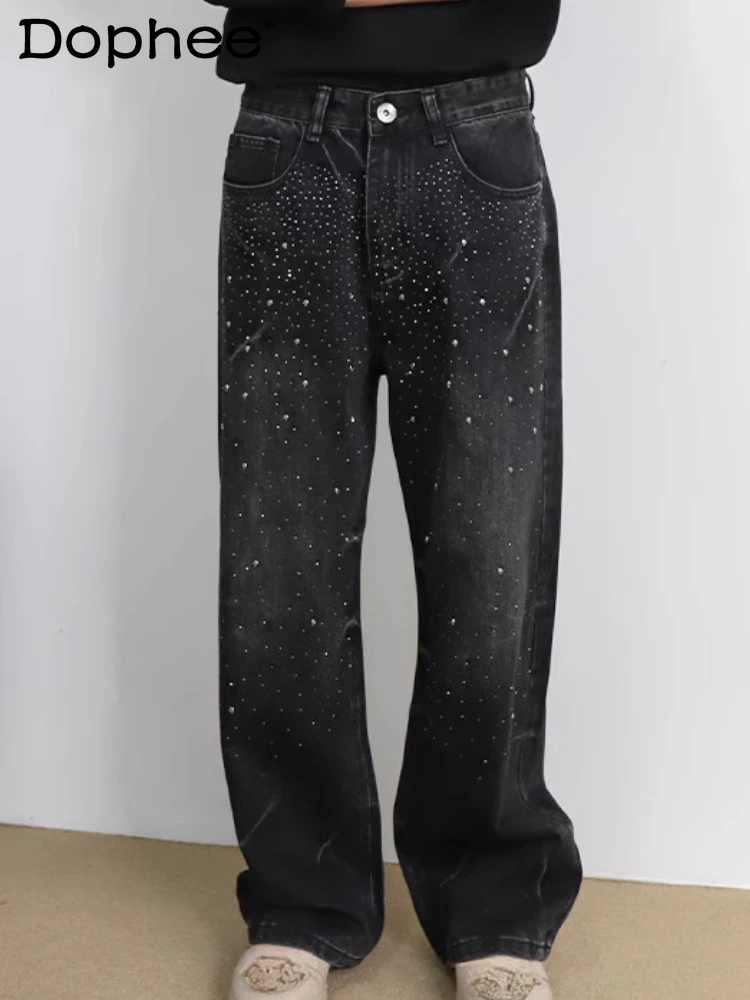 2025 Spring Summer Men's New Hot Diamond Jeans Men's High Street Loose Denim Trousers Starry Sky Wide-leg Straight Denim Pants
2025 Spring Summer Men's New Hot Diamond Jeans Men's High Street Loose Denim Trousers Starry Sky Wide-leg Straight Denim Pants