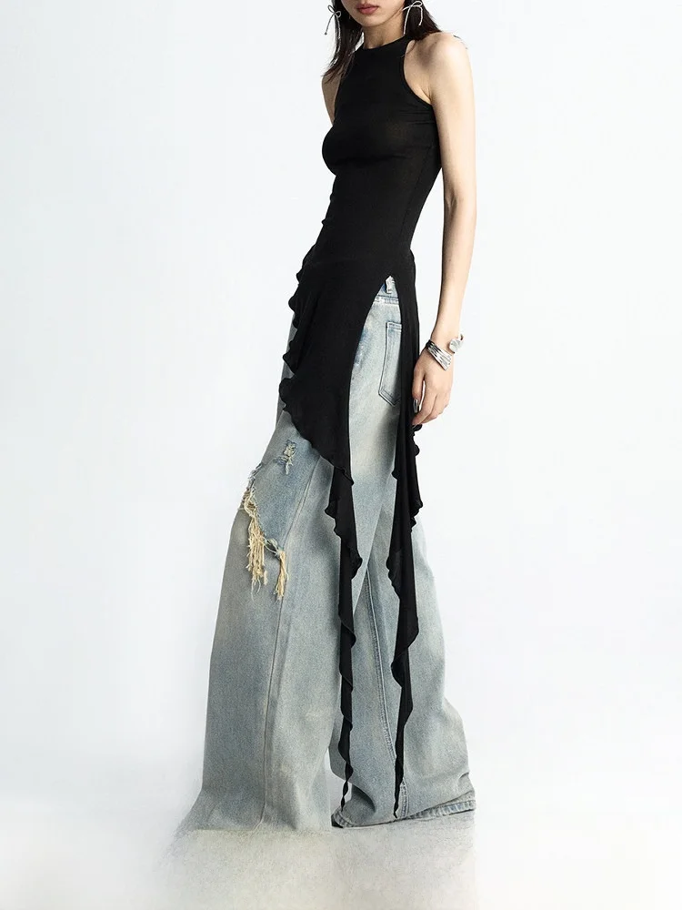 Ourhour Bla Slim Fit Women's Vest with Sa Fi Tail oulder Cut out Slit Design Original Summer Faion Ladies Vest
Ourhour Bla Slim Fit Women's Vest with Sa Fi Tail oulder Cut out Slit Design Original Summer Faion Ladies Vest