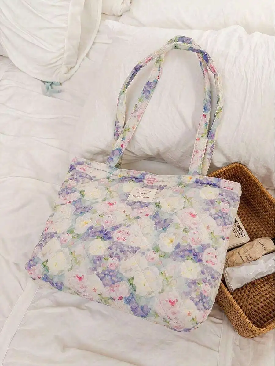 Floral Print Casual Tote Bag For Women Large Capacity Shoulder Bag Travel Vacation Makeup Toiletries
Floral Print Casual Tote Bag For Women Large Capacity Shoulder Bag Travel Vacation Makeup Toiletries