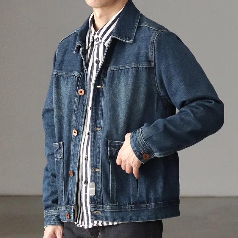 Spring and Autumn New American Retro Heavyweight Denim Cargo Jacket Men's Fashion 100% Cotton Washed Old Big Pocket Casual Coat
Spring and Autumn New American Retro Heavyweight Denim Cargo Jacket Men's Fashion 100% Cotton Washed Old Big Pocket Casual Coat
