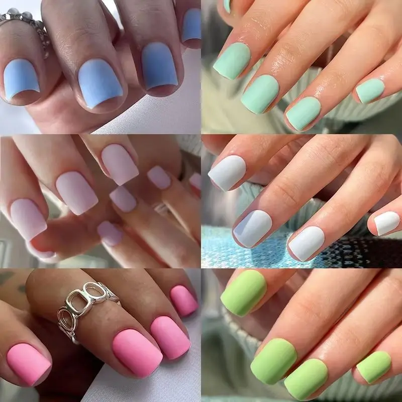 Colorful Summer Japanese Korean Style Frosted Solid Color Short Fake Art Nail Wearable False Nails Press on Nails Manicure Tools
Colorful Summer Japanese Korean Style Frosted Solid Color Short Fake Art Nail Wearable False Nails Press on Nails Manicure Tools