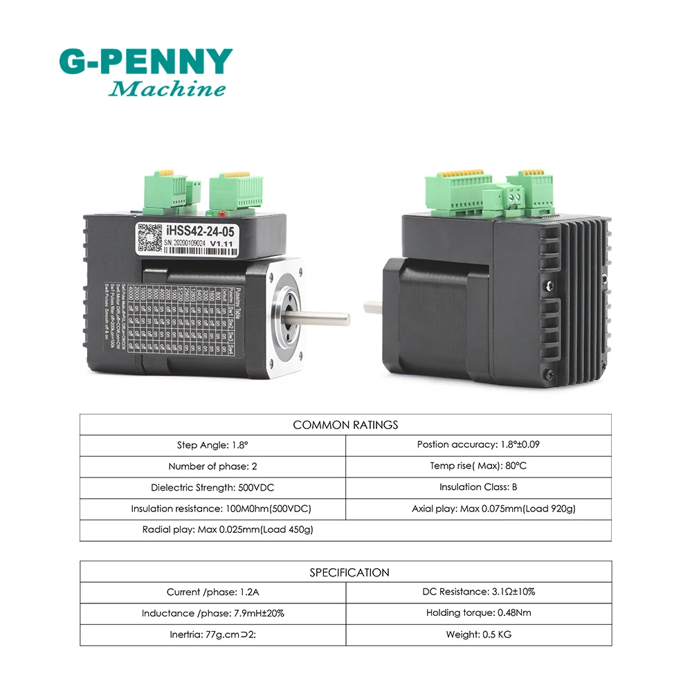 g-penny Nema17 Closed loop Integrated Stepper servo motor with driver 0.5Nm 1.2A Servo-stepper motor & drive
g-penny Nema17 Closed loop Integrated Stepper servo motor with driver 0.5Nm 1.2A Servo-stepper motor & drive