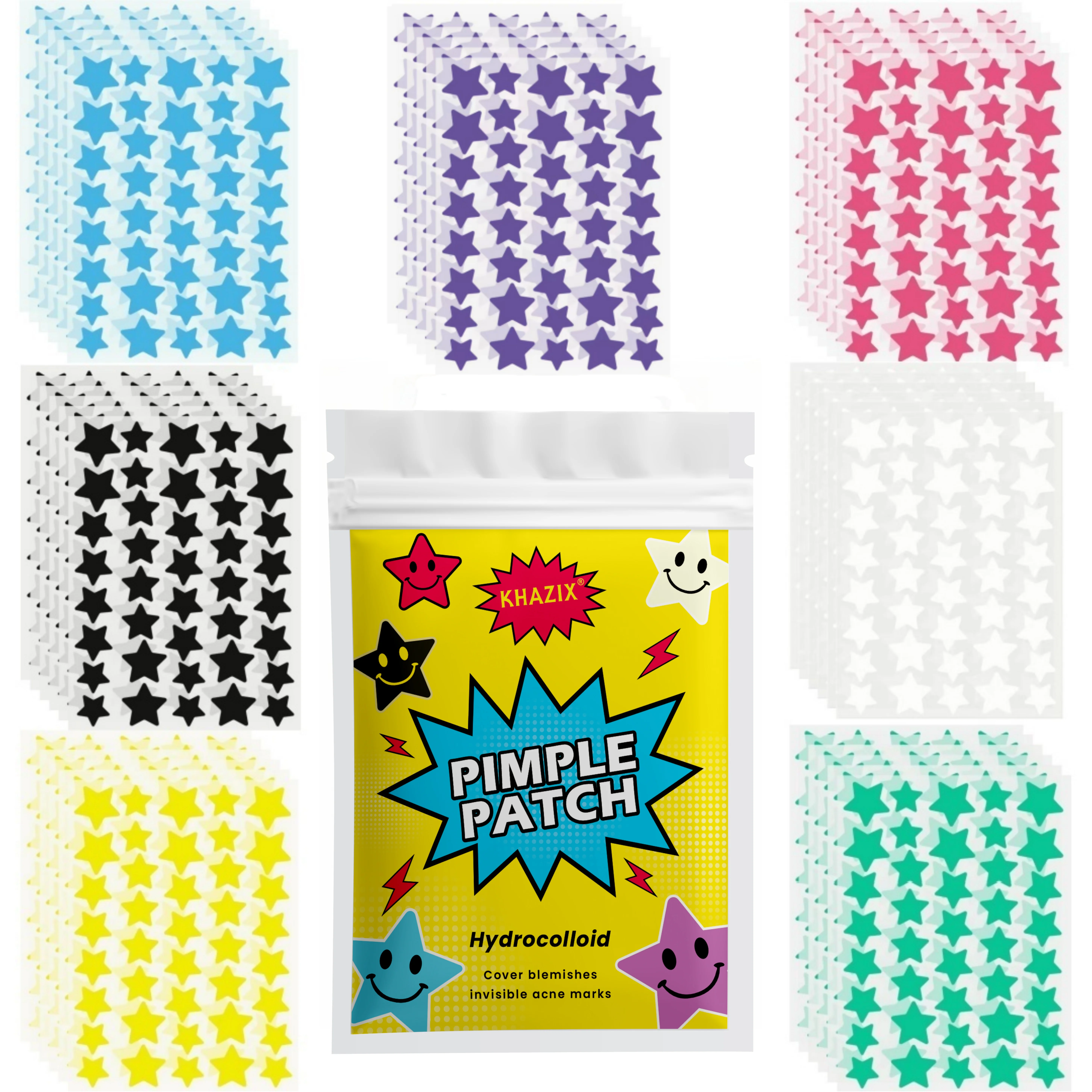 Hydrocolloid Star Pimple Patches with Cute Rainbow Packaging, Decorative Acne Cover Patches for Daily Use, Waterproof Non-Drying
Hydrocolloid Star Pimple Patches with Cute Rainbow Packaging, Decorative Acne Cover Patches for Daily Use, Waterproof Non-Drying
