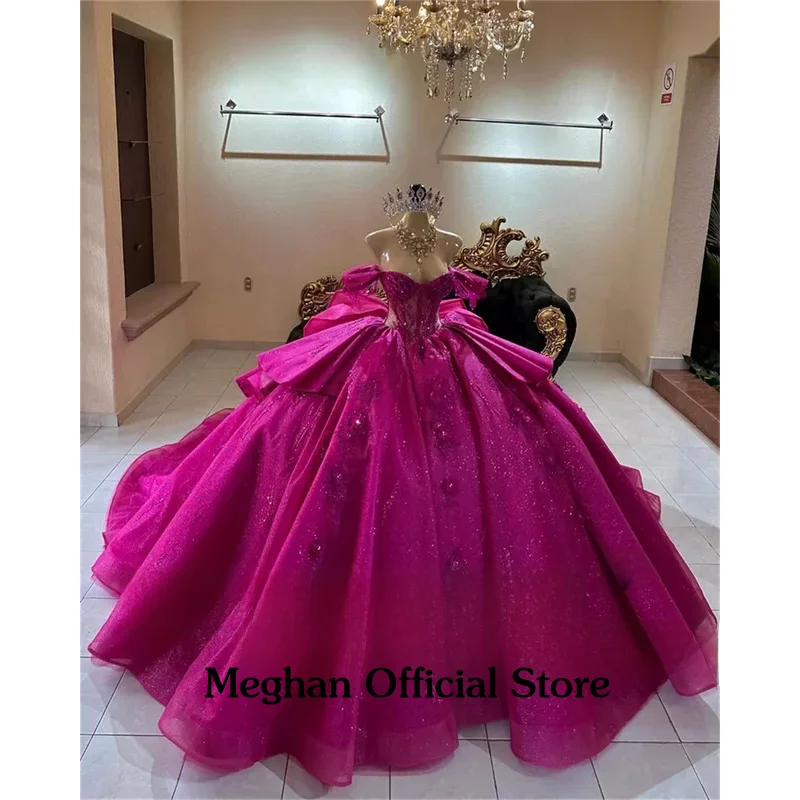 Customized Fashion Quinceanera Dresse 3D Flower Bead Applique Ball Gown Bow Luxury Party Dress Off Shoulder Vestidos de novia
Customized Fashion Quinceanera Dresse 3D Flower Bead Applique Ball Gown Bow Luxury Party Dress Off Shoulder Vestidos de novia