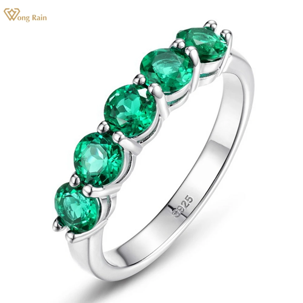 Wong Rain Vintage 925 Sterling Silver Round Cut 4*4 MM Emerald Gemstone Row Ring for Women Fine Jewelry Band Anniversary Gifts 
Wong Rain Vintage 925 Sterling Silver Round Cut 4*4 MM Emerald Gemstone Row Ring for Women Fine Jewelry Band Anniversary Gifts