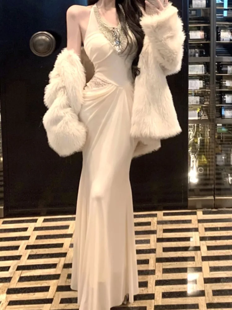 French Style Women Halter Elegant Prom Dress Sleeveless Sexy Bodycon Slim Party Dresses Female Chic Vintage Evening Vestidos
French Style Women Halter Elegant Prom Dress Sleeveless Sexy Bodycon Slim Party Dresses Female Chic Vintage Evening Vestidos