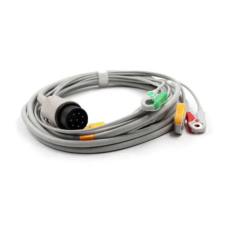 3 leads ECG Cable Compatible with Nihon Kohden OEC-6102A OEC-6105A BSM-7105K snap/clip
3 leads ECG Cable Compatible with Nihon Kohden OEC-6102A OEC-6105A BSM-7105K snap/clip