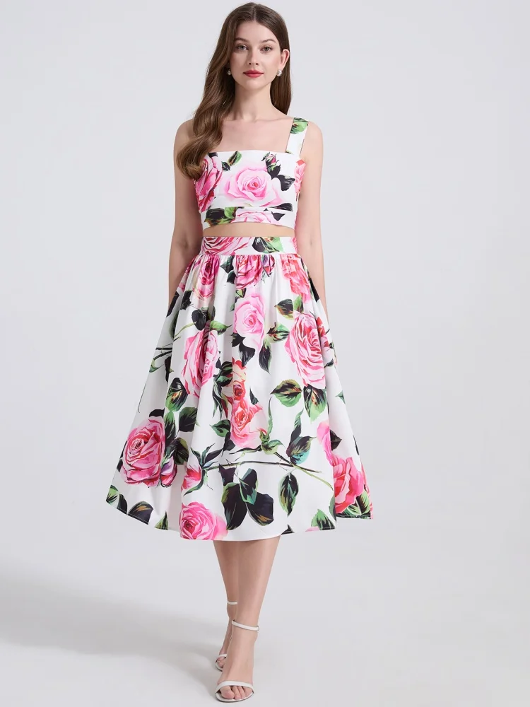 High End New Fashion Printed Vest Two-Piece Set +High Waisted Big Swing Skirt 2 Piece Outfits
High End New Fashion Printed Vest Two-Piece Set +High Waisted Big Swing Skirt 2 Piece Outfits