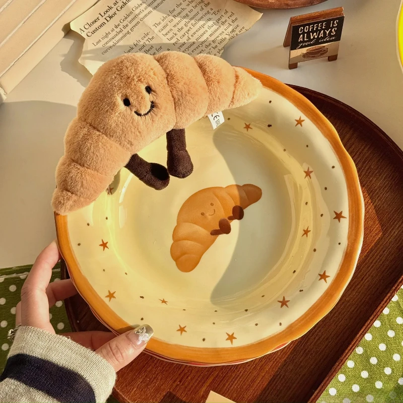 Fruit croissant ceramic plate 8.5 inches underglaze color cute girl heart super good-looking large capacity household practical
Fruit croissant ceramic plate 8.5 inches underglaze color cute girl heart super good-looking large capacity household practical