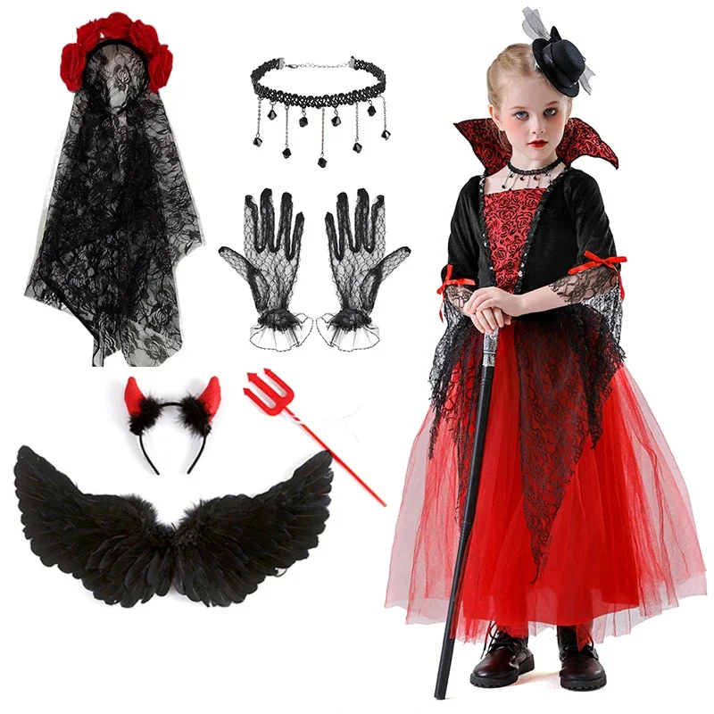 Платье вампира на Хэллоуин для девочек, косплей, костюм невесты-призрака, карнавальный костюм для вечеринки, готический детский костюм, подарок-сюрприз
Платье вампира на Хэллоуин для девочек, косплей, костюм невесты-призрака, карнавальный костюм для вечеринки, готический детский костюм, подарок-сюрприз