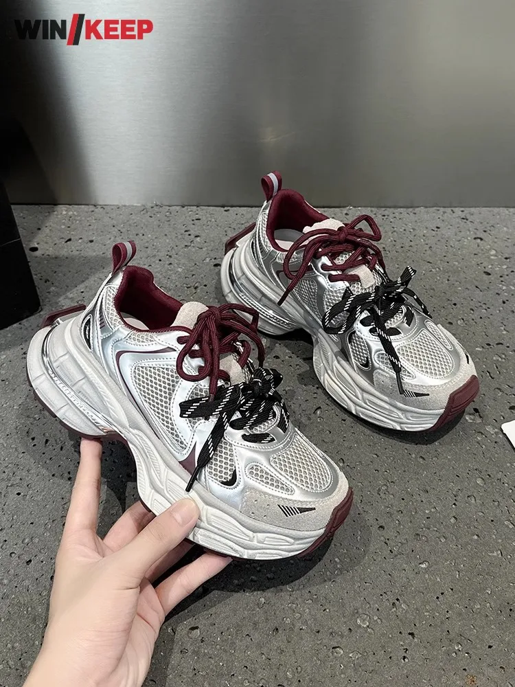 Womens Summer Lace Up Mesh Breathable Thick Soled Running Shoes Outdoor Sports Shoes Low Cut Jogging Sneakers Trainers
Womens Summer Lace Up Mesh Breathable Thick Soled Running Shoes Outdoor Sports Shoes Low Cut Jogging Sneakers Trainers