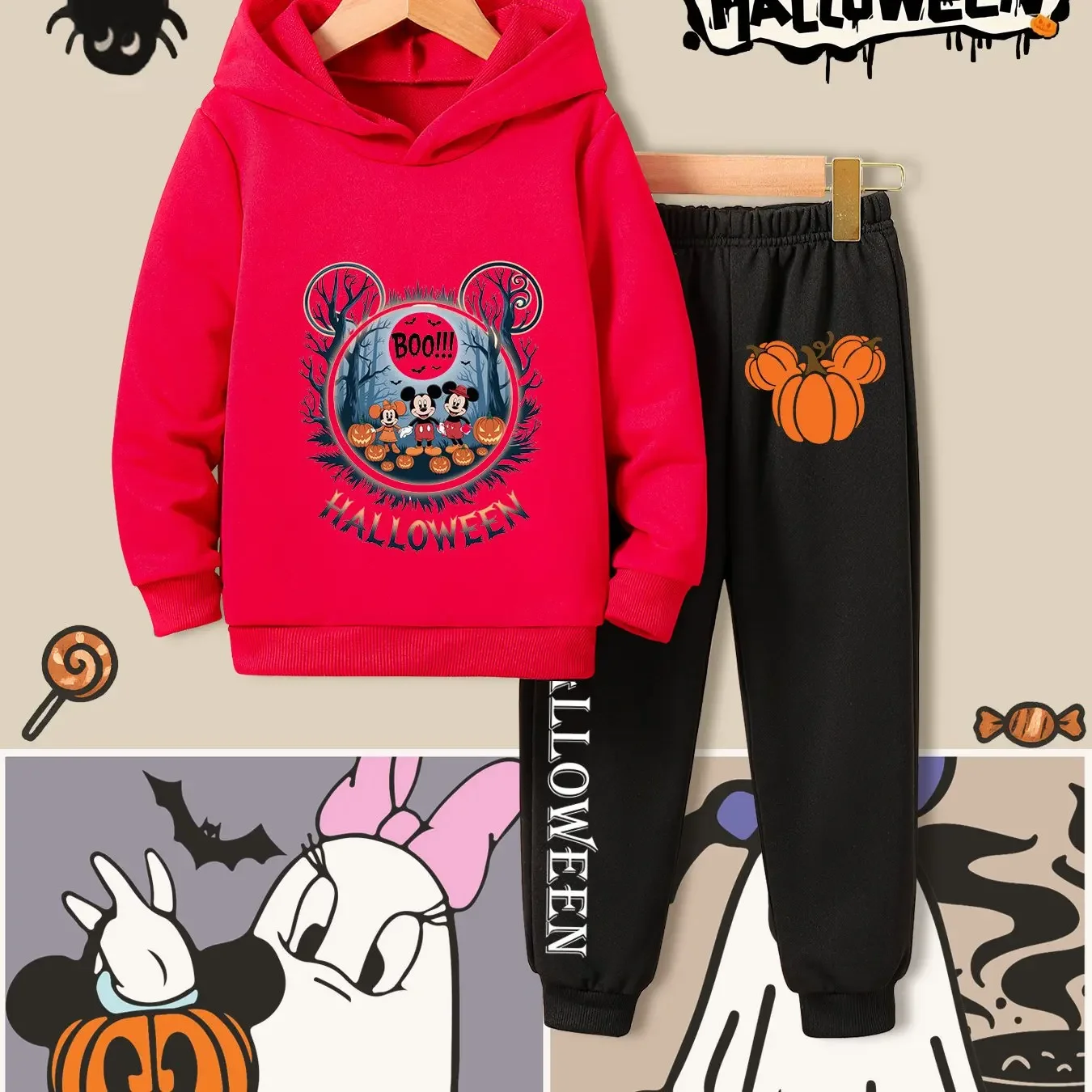 Disney Official Girls' Minnie Halloween Series Printed Hooded Sweatshirt and Pants Two-Piece Set
Disney Official Girls' Minnie Halloween Series Printed Hooded Sweatshirt and Pants Two-Piece Set