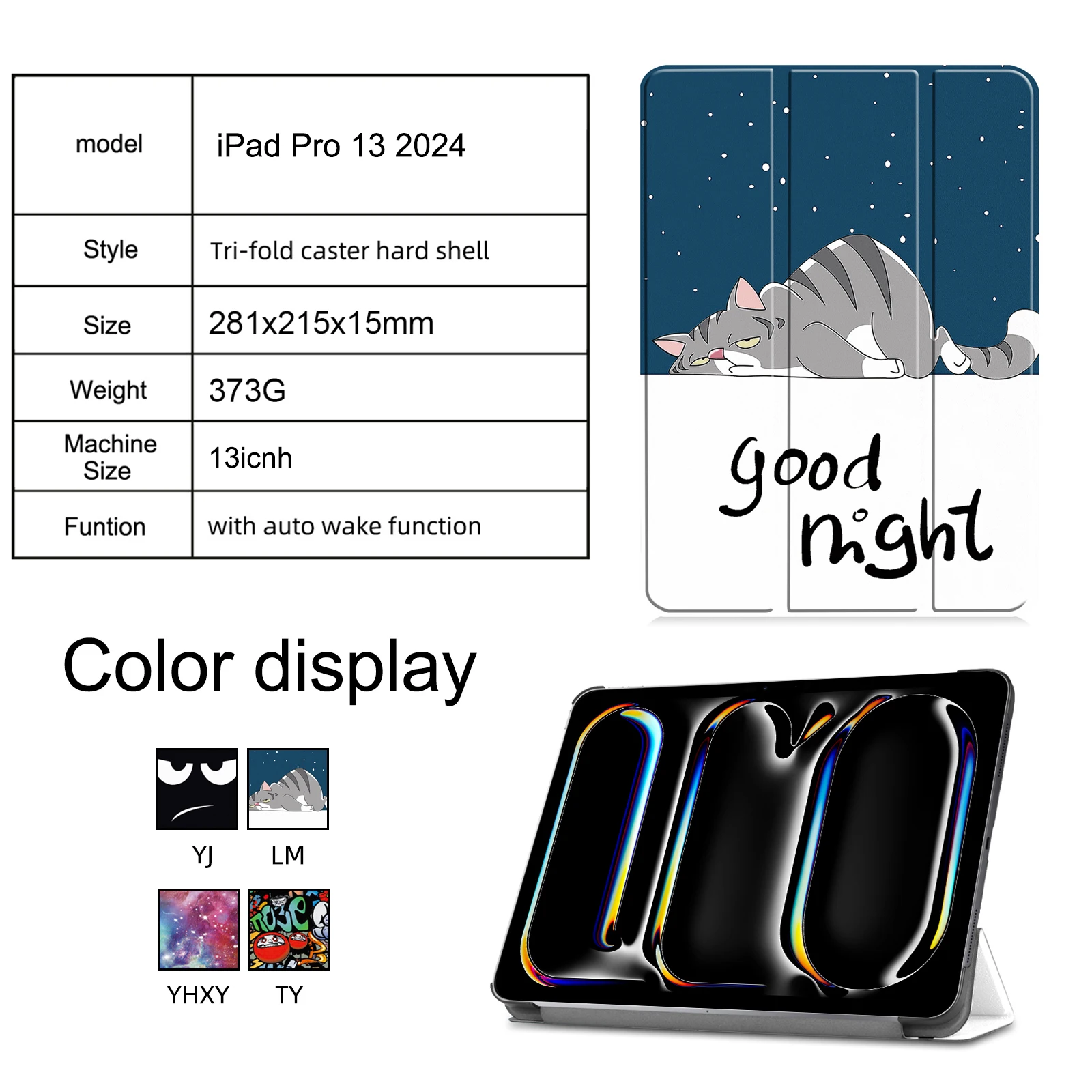 tablet case for Apple ipad Pro 13 2024 ipad Pro 11 2024 11inch hashibernation function The product is a flat shell, no pen
tablet case for Apple ipad Pro 13 2024 ipad Pro 11 2024 11inch hashibernation function The product is a flat shell, no pen