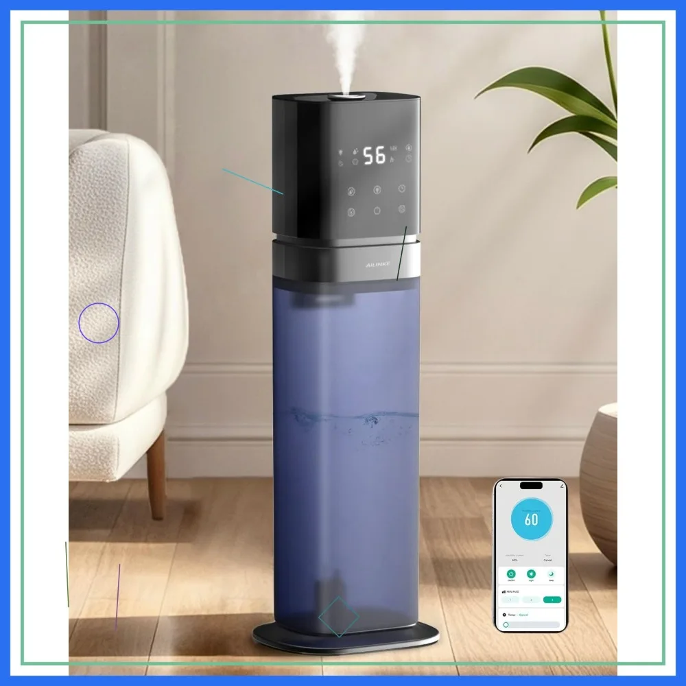 2.1Gal/8L Smart Humidifier for Large Room, Cool Mist, Top Fill with Extension Tube, WiFi & Voice Control
2.1Gal/8L Smart Humidifier for Large Room, Cool Mist, Top Fill with Extension Tube, WiFi & Voice Control