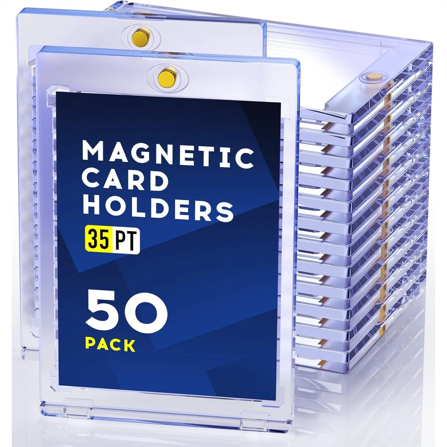 50ct Magnetic Card Holder 35pt One Touch Trading Card Case U-V Protectors Hard Plastic for Sports Game Football Baseball
50ct Magnetic Card Holder 35pt One Touch Trading Card Case U-V Protectors Hard Plastic for Sports Game Football Baseball