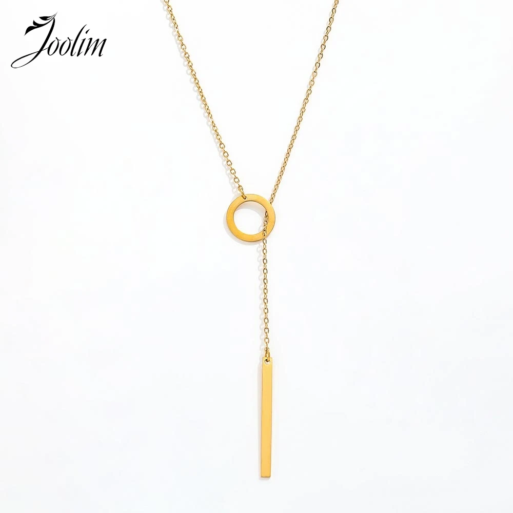 Joolim Jewelry Wholesale Fashion Cross Chain Circle Rectangular Strip Adjustable Pendant Stainless Steel Necklace for Women
Joolim Jewelry Wholesale Fashion Cross Chain Circle Rectangular Strip Adjustable Pendant Stainless Steel Necklace for Women
