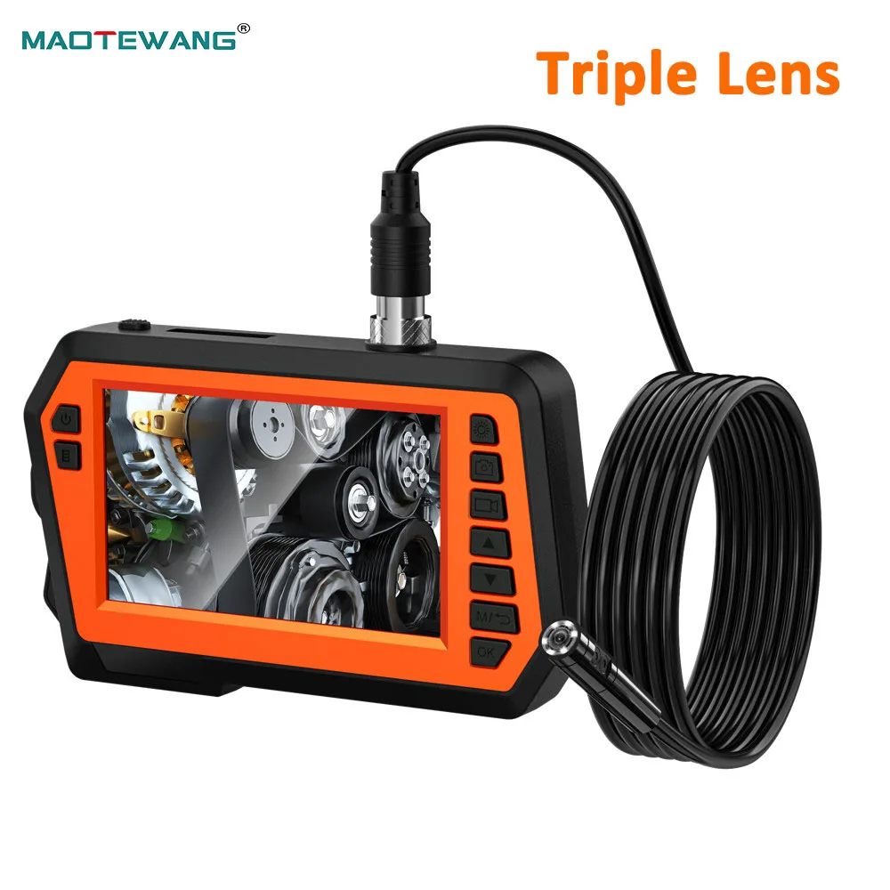 MAOTEWANG Triple Lens Industrial Endoscope 1080P Borescope Inspection Camera with 8mm Sewer Camera 4.3" LCD Screen 6LED Lights
MAOTEWANG Triple Lens Industrial Endoscope 1080P Borescope Inspection Camera with 8mm Sewer Camera 4.3" LCD Screen 6LED Lights