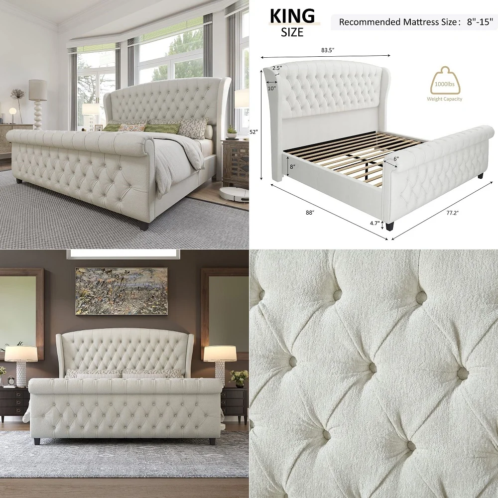 Queen Size Bamboo Platform Bed, MidCentury Modern Bed Frame with Tall Headboard, Solid Sustainable Bedframe QueenSize, Wood Sla
Queen Size Bamboo Platform Bed, MidCentury Modern Bed Frame with Tall Headboard, Solid Sustainable Bedframe QueenSize, Wood Sla