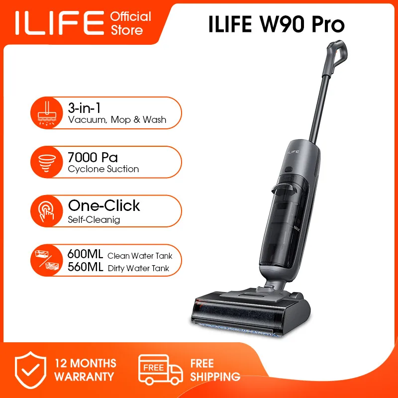 ILIFE W90 Pro Cordless Wireless Wet Dry Smart Mop Washing ,7000Pa Suction, 1Min Self Cleaning, Large Dual Water Tank,Update W90
ILIFE W90 Pro Cordless Wireless Wet Dry Smart Mop Washing ,7000Pa Suction, 1Min Self Cleaning, Large Dual Water Tank,Update W90