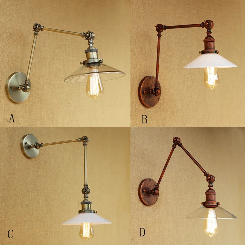 Modern vintage Loft metal wall lamp LED for bedroom glass bulb adjustable lampshade for living room restaurant bar
Modern vintage Loft metal wall lamp LED for bedroom glass bulb adjustable lampshade for living room restaurant bar