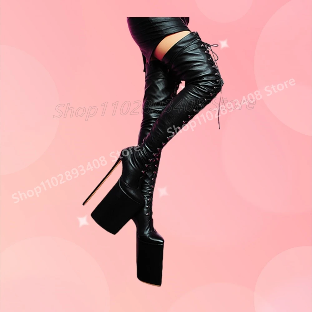 Black Extreme Platform Thigh High Boots Front Lace-up Stiletto High Heel Sexy Women Shoes 2025 Hot Dance Zapatos Para Mujere
Black Extreme Platform Thigh High Boots Front Lace-up Stiletto High Heel Sexy Women Shoes 2025 Hot Dance Zapatos Para Mujere