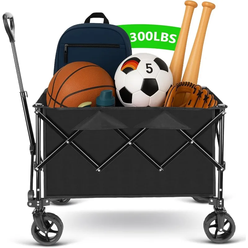 Collapsible Wagon Cart Folding Trolley Cart with All-Terrain Wheels and Telescoping Handle 140L and 300LBS Load Capacity
Collapsible Wagon Cart Folding Trolley Cart with All-Terrain Wheels and Telescoping Handle 140L and 300LBS Load Capacity